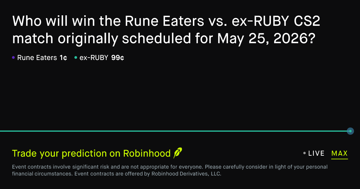 May 25, 2026: Rune Eaters vs. ex-RUBY Prediction Market