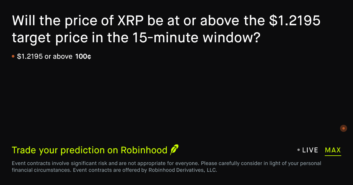 June 2, 2026: XRP 15 min · 8:30–8:45 PM EDT Crypto Prediction Market