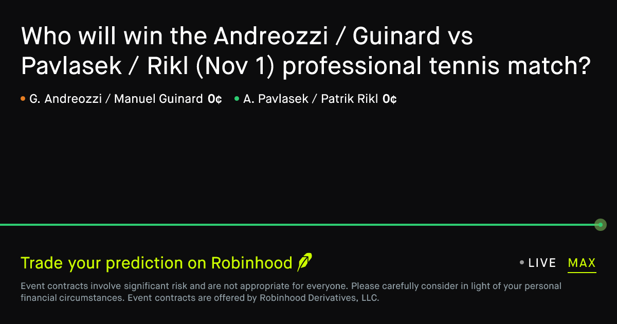 Image accompanying November 1, 2026: Andreozzi / Guinard vs Pavlasek / Rikl Prediction Market, from Robinhood
