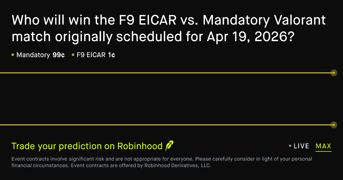 April 19, 2026: F9 EICAR vs. Mandatory Prediction Market