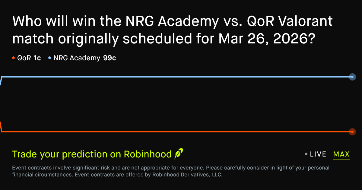 March 26, 2026: NRG Academy vs. QoR Prediction Market